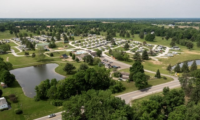 Aerial view of KOAs Campground of the Year